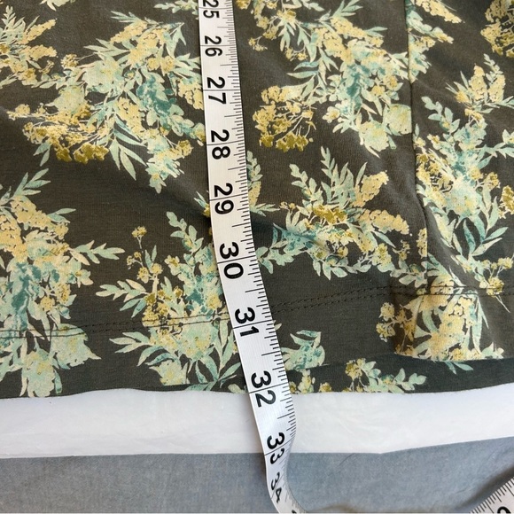 J.Jill Green Floral Luxe Supima 3/4-Sleeve Tunic Top Size XL - Picture 9 of 9